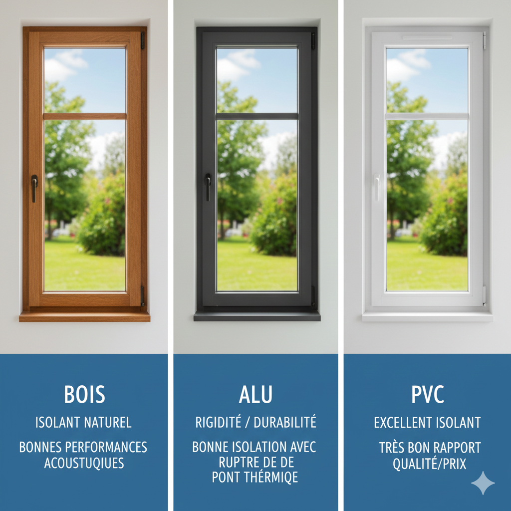 Comparaison des performances acoustiques des menuiseries en bois, aluminium et PVC