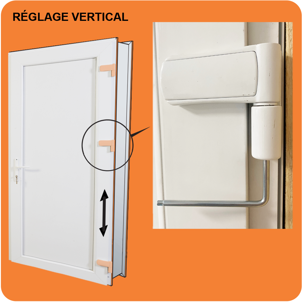 Réglage vertical d’une menuiserie extérieure lors de la pose