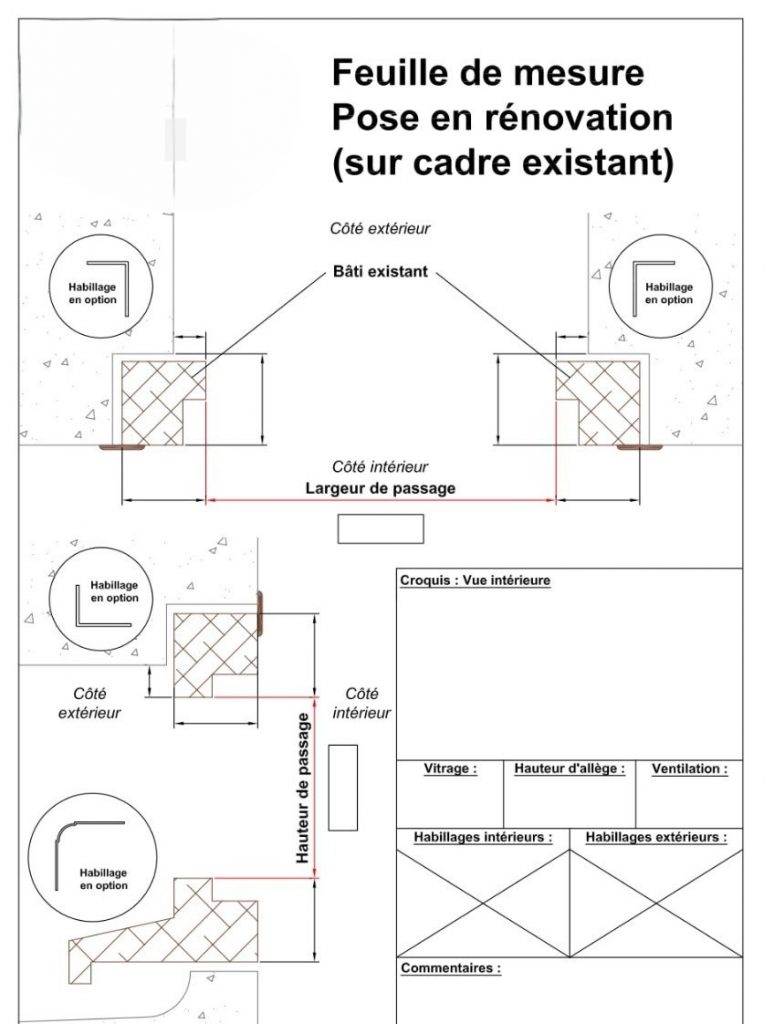 Prise de mesures précises d’une menuiserie extérieure avant fabrication